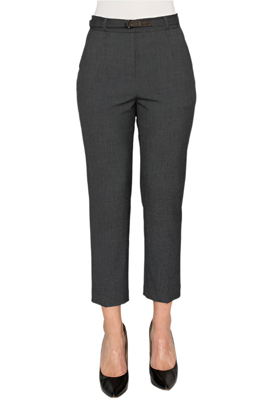 Women's gray straight-leg trousers - Korean Fashion