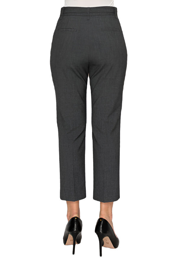 Women's gray straight-leg trousers - Korean Fashion