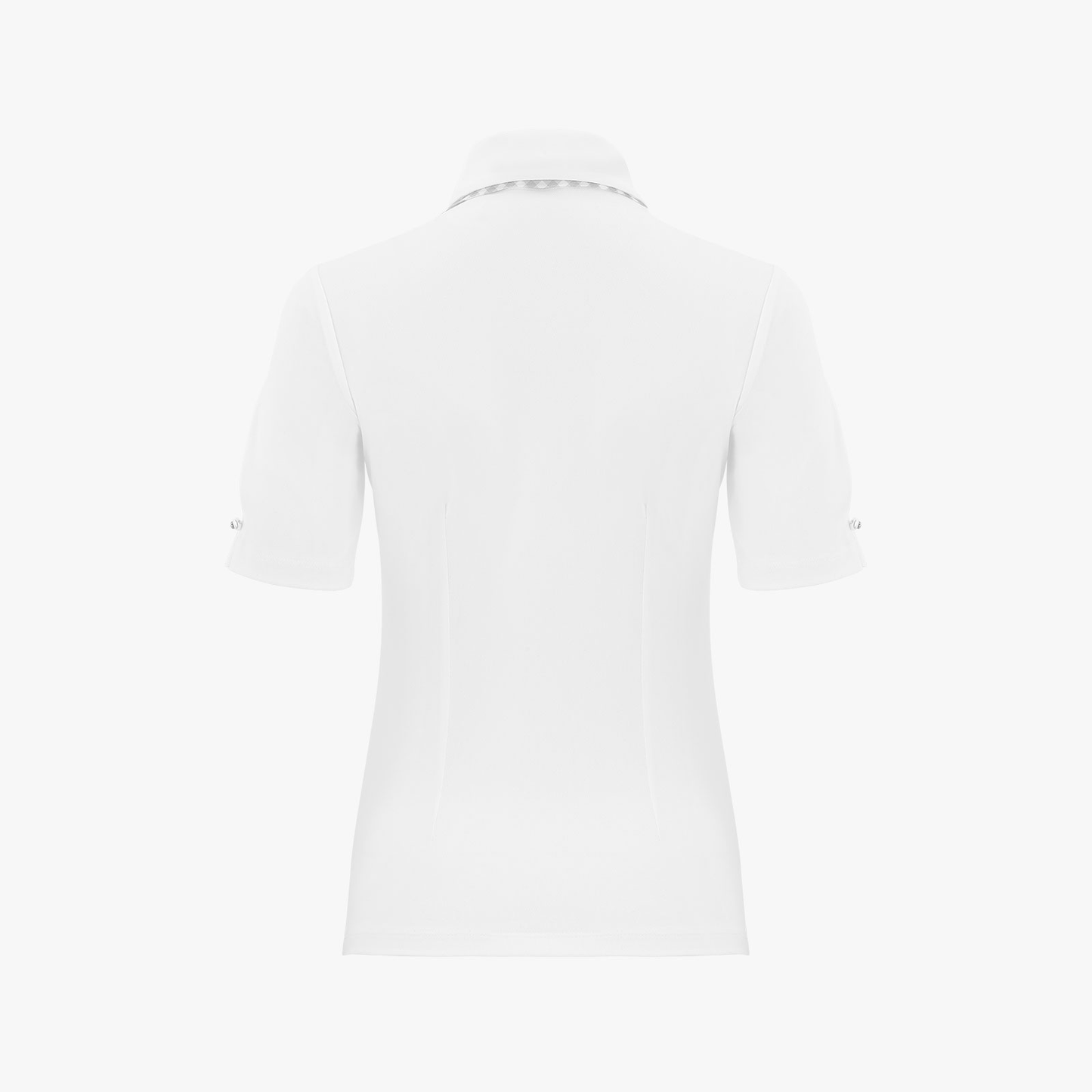 Women’s polo shirt with gingham scarf tie - Korean Golf Fashion