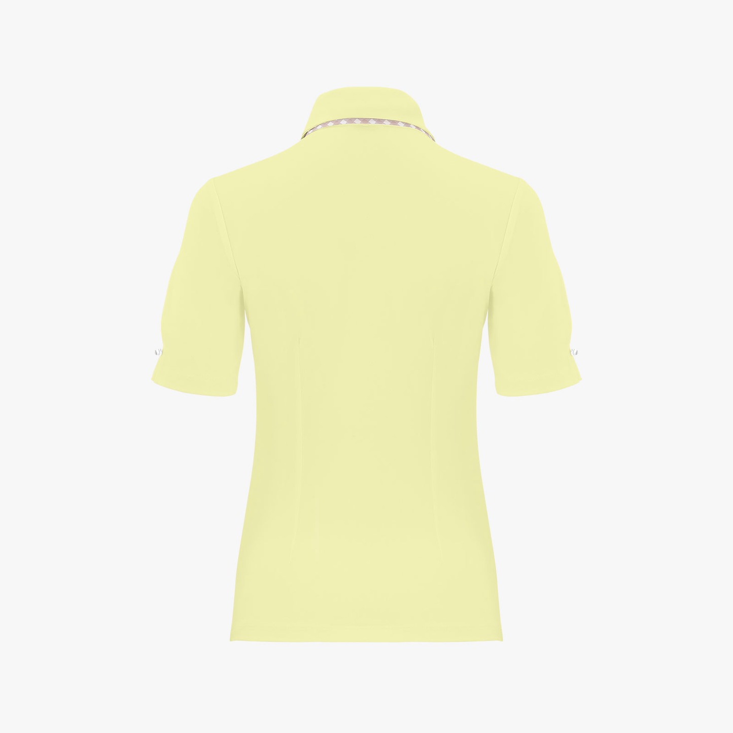 Women’s polo shirt with gingham scarf tie - Korean Fashion