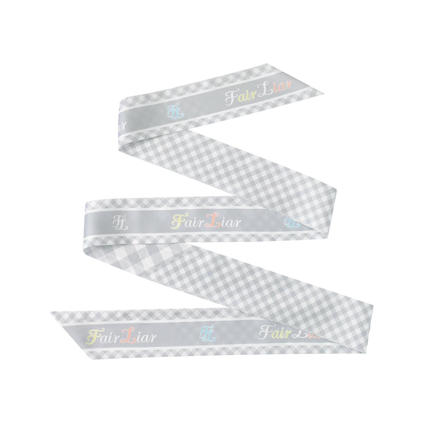 Women’s polo shirt with gingham scarf tie - Korean Fashion