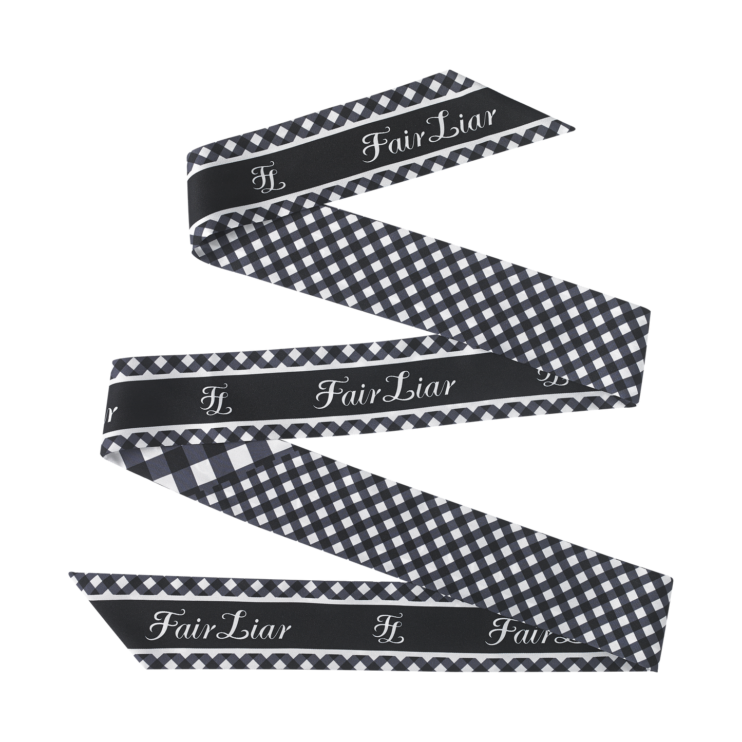 Women’s polo shirt with gingham scarf tie - Korean Fashion