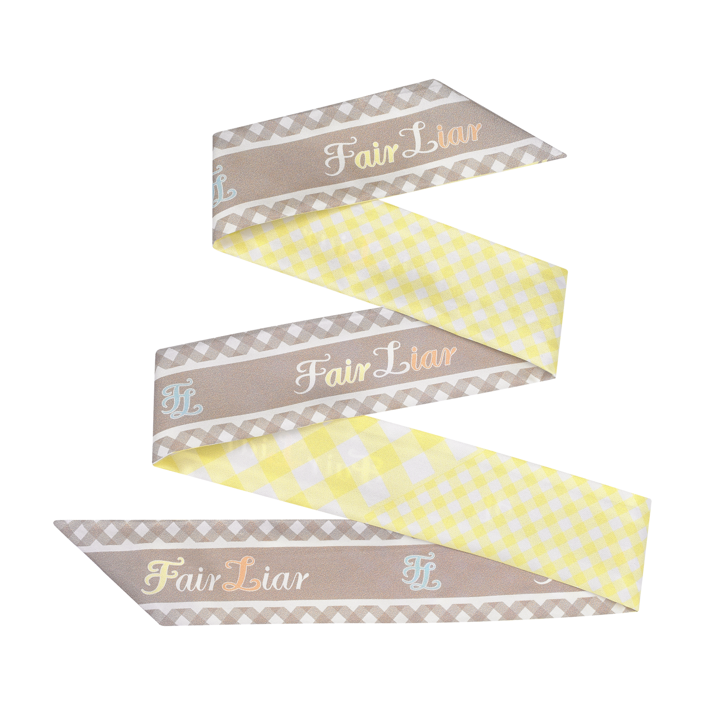 Women’s polo shirt with gingham scarf tie - Korean Fashion