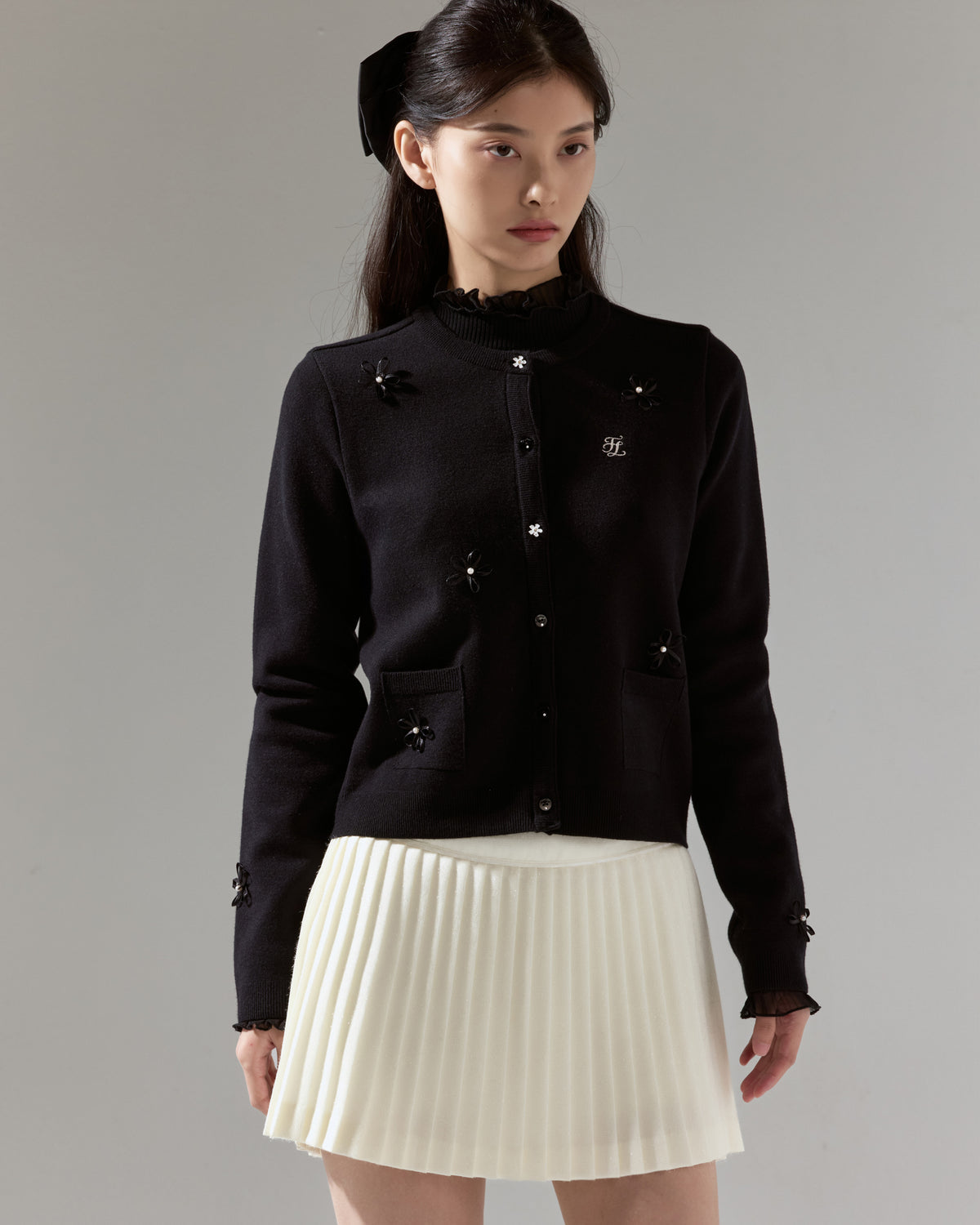 Black Button-Up Cardigan by Fairliar