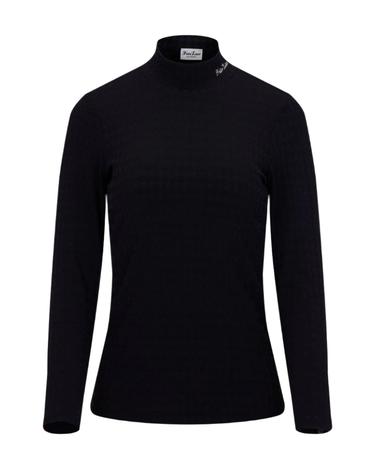 Women's black knit mock neck top by Fairliar