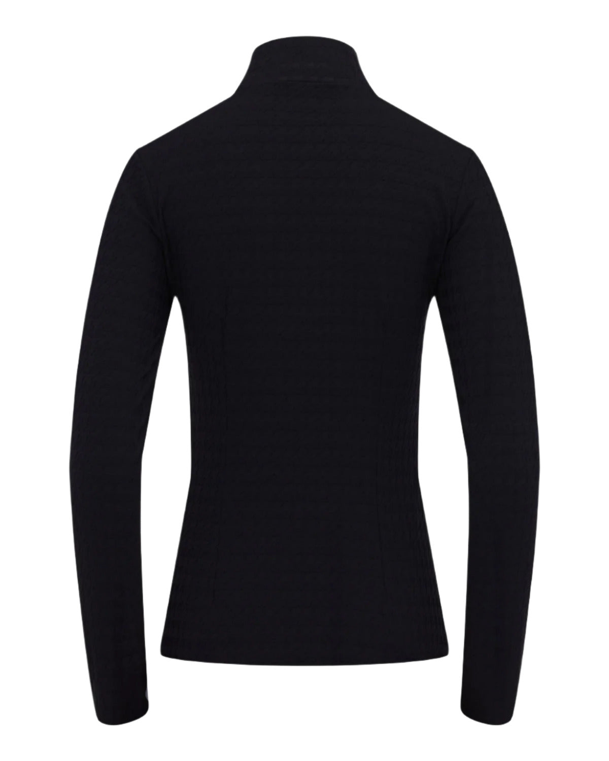 Women's black knit mock neck top by Fairliar