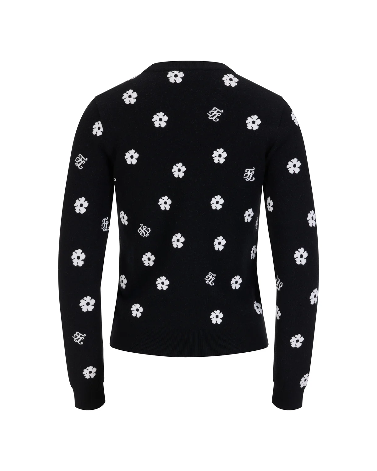 Women's black floral jacquard sweater by Fairliar
