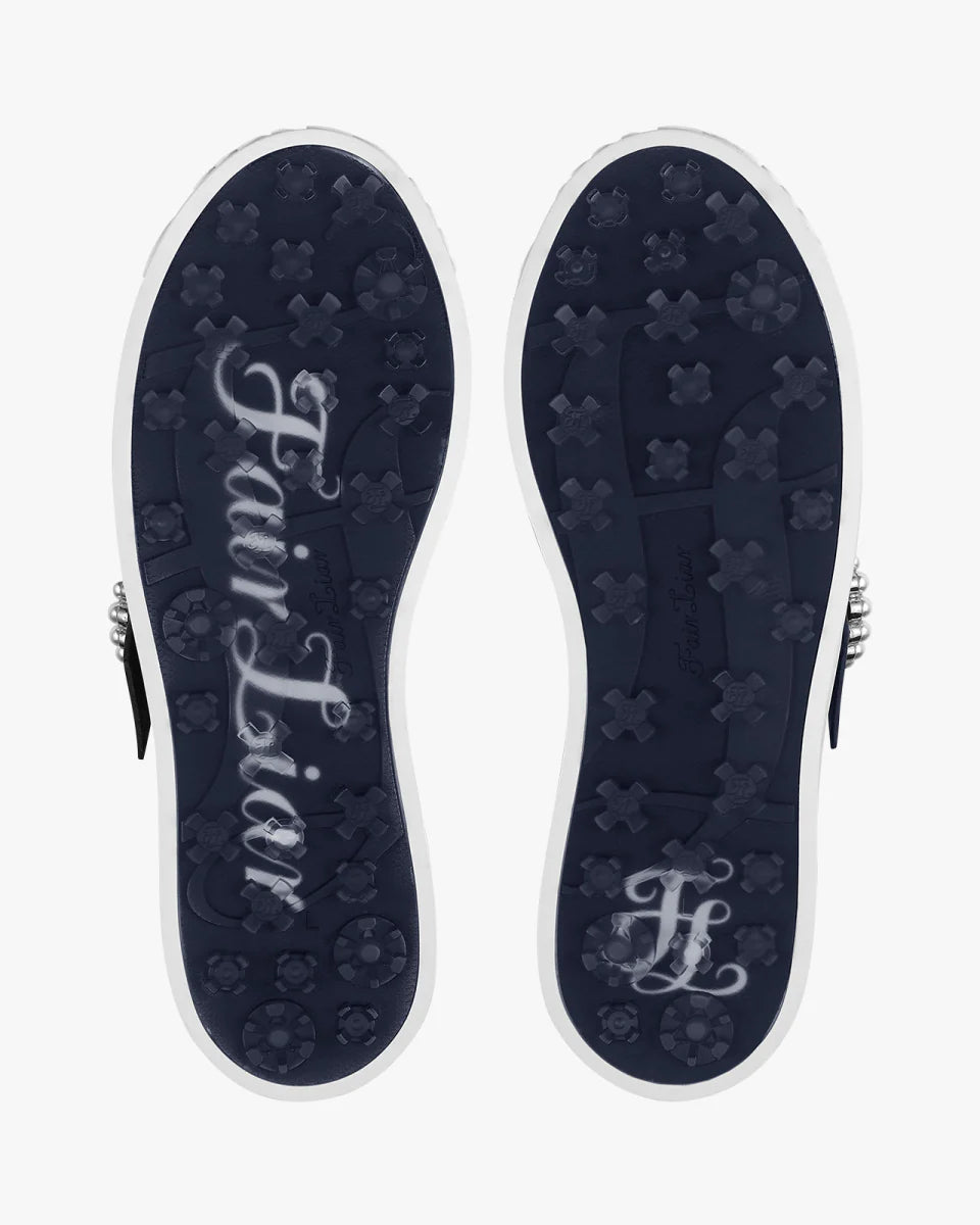 Fairliar women's loafers with pearl buckle