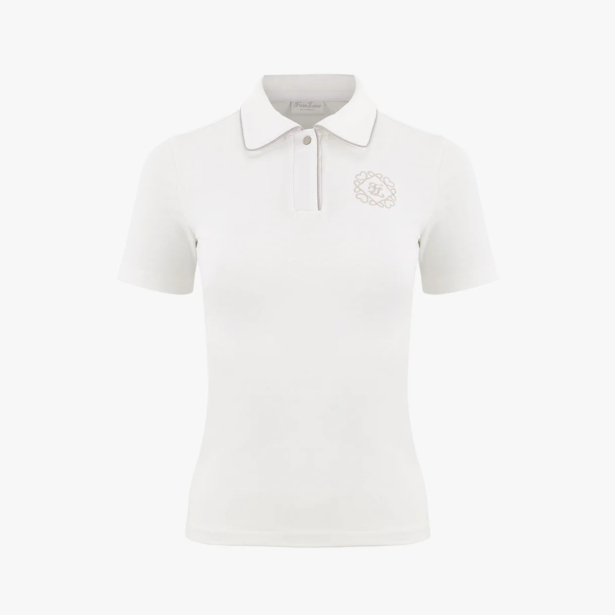 Women's classic white polo shirt by Fairliar