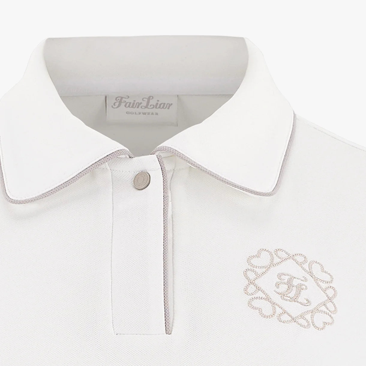 Women's classic white polo shirt by Fairliar