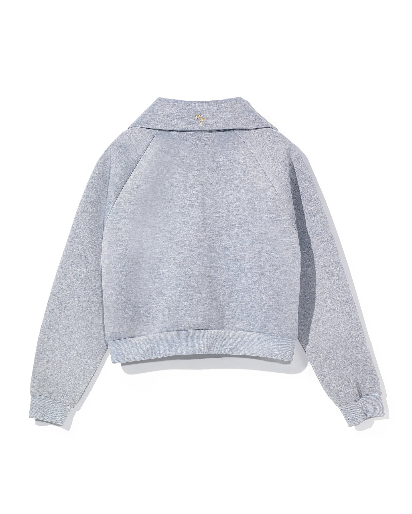 Women's quarter-zip pullover in grey melange by Fairliar