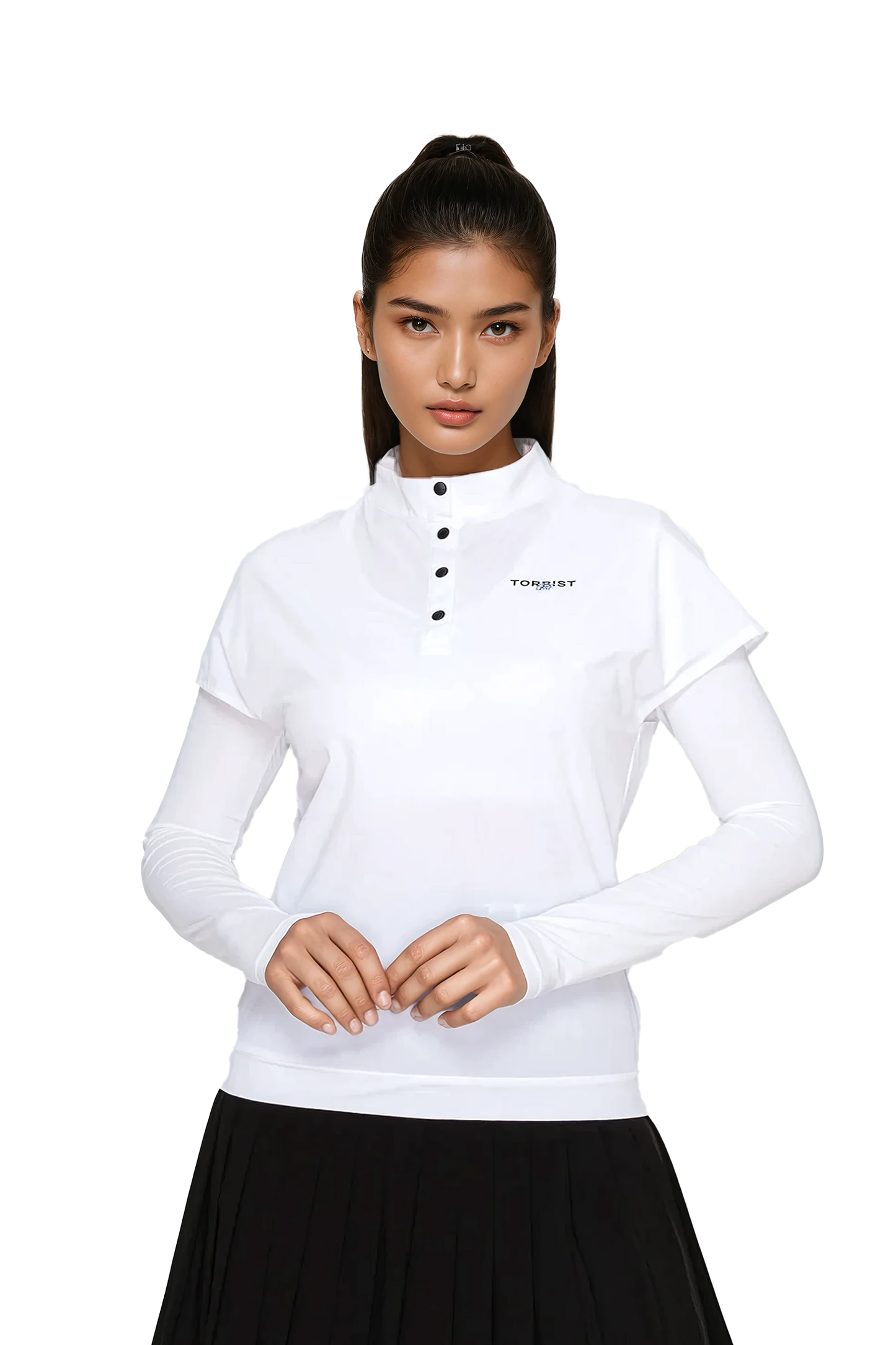 Women's High-Collar Performance Golf Shirt by Torbist