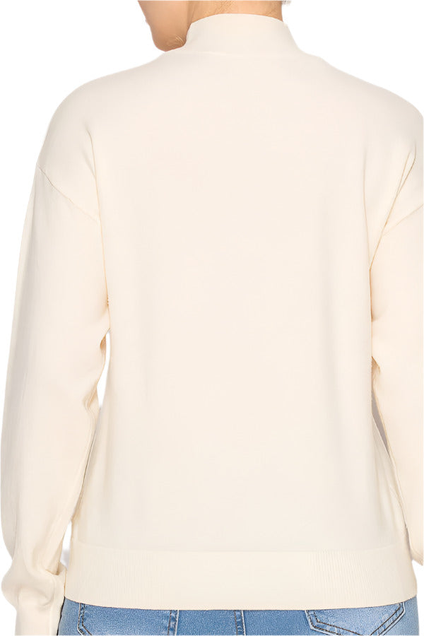 Women's ivory knit sweater - Korean Fashion