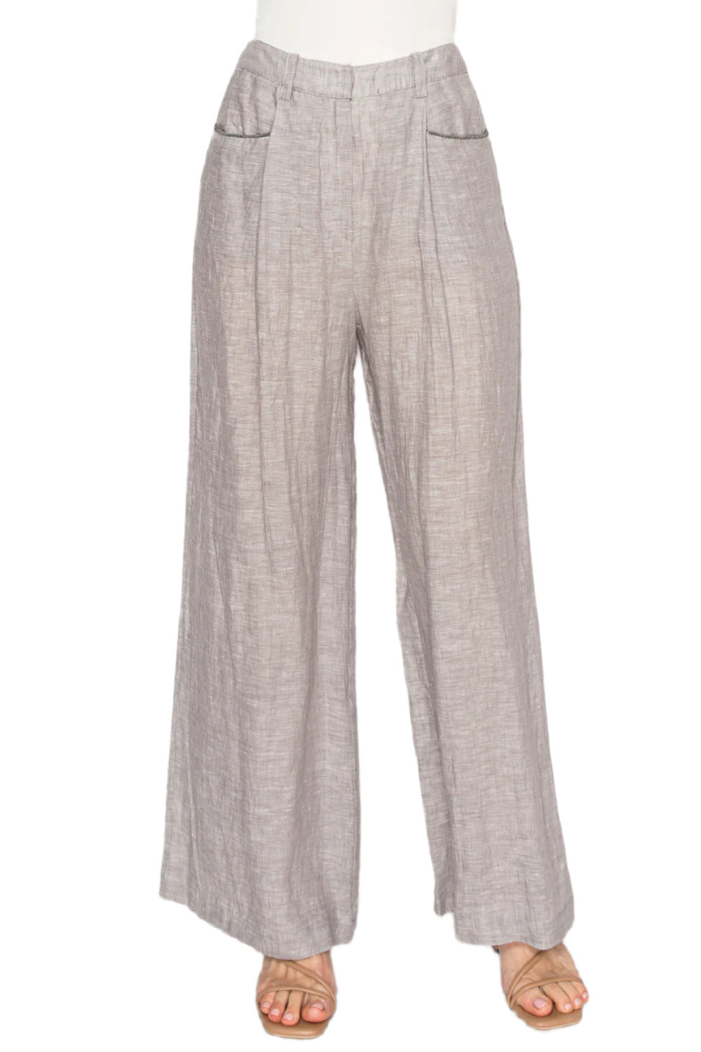 Women's Women's wide-leg linen pants - Korean fashion