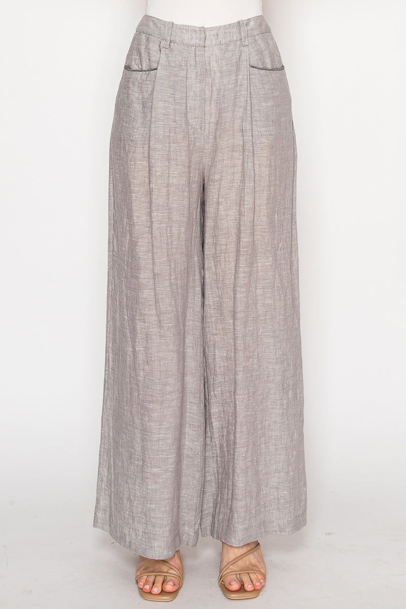 Women's Women's wide-leg linen pants - Korean fashion