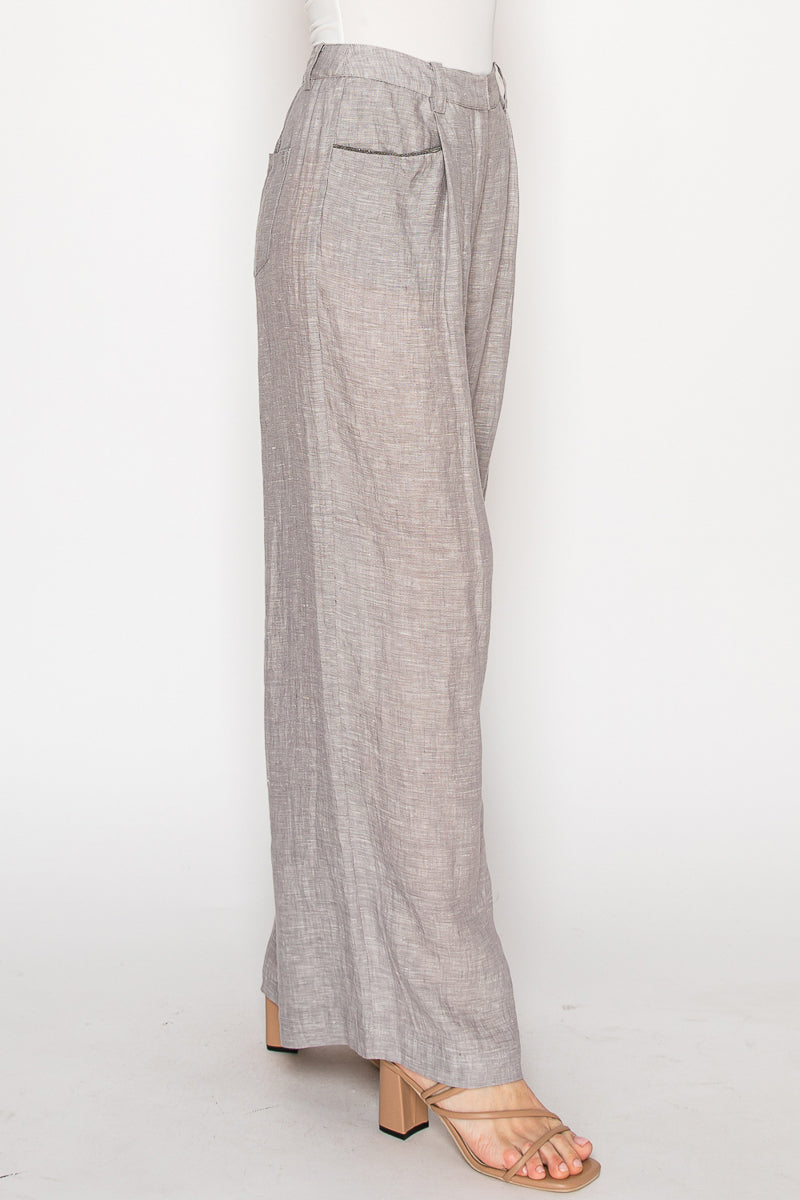 Women's Women's wide-leg linen pants - Korean fashion