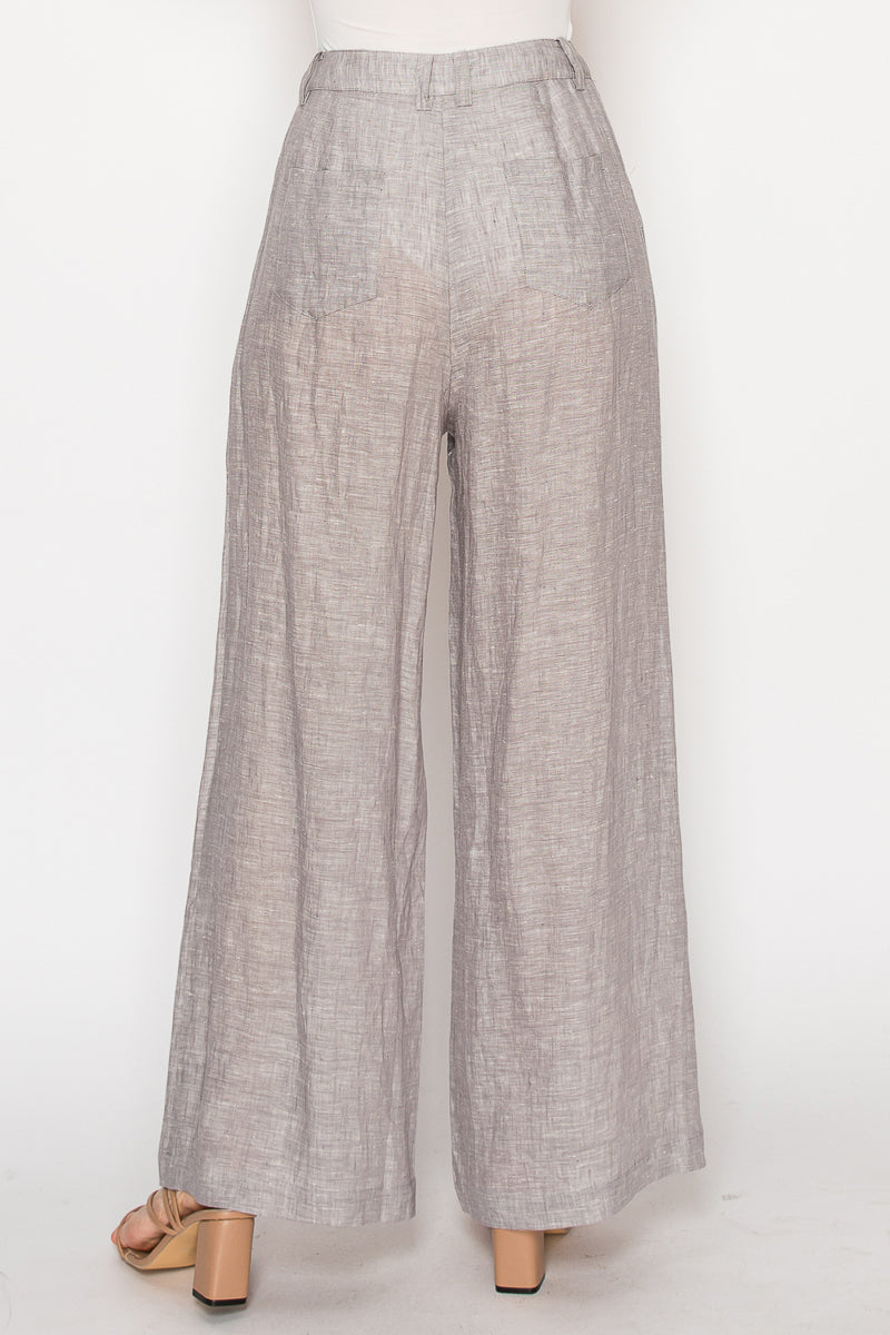 Women's Women's wide-leg linen pants - Korean fashion