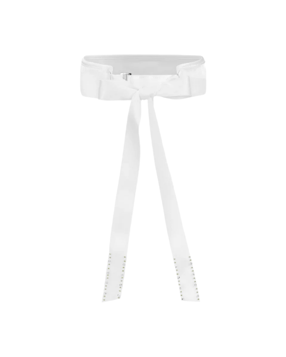 Crystal Embellished Ribbon Visor by Fairliar