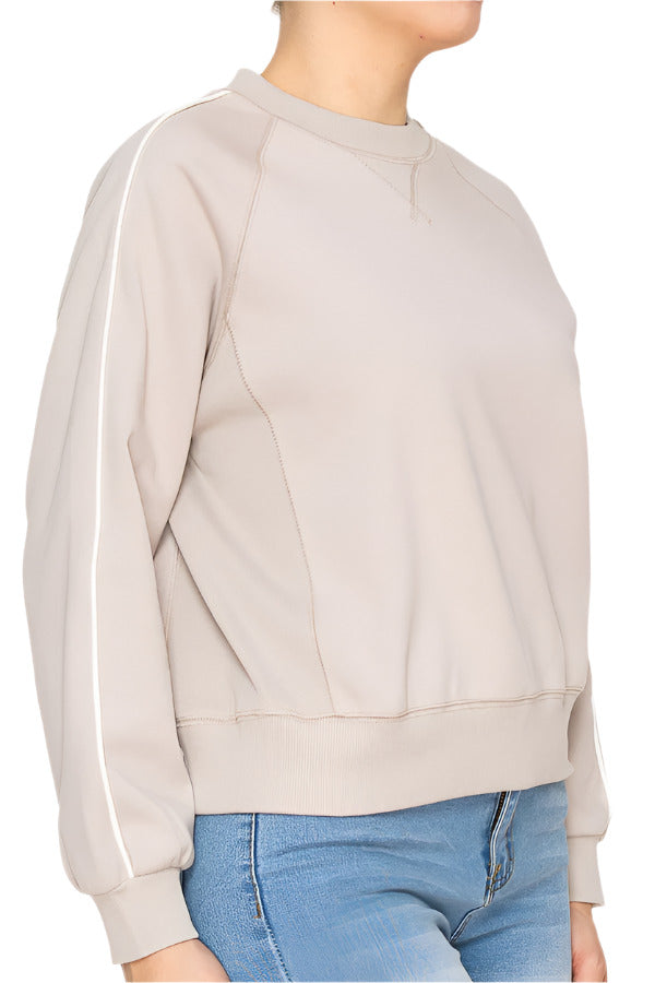 Women's beige sweatshirt - Korean Fashion