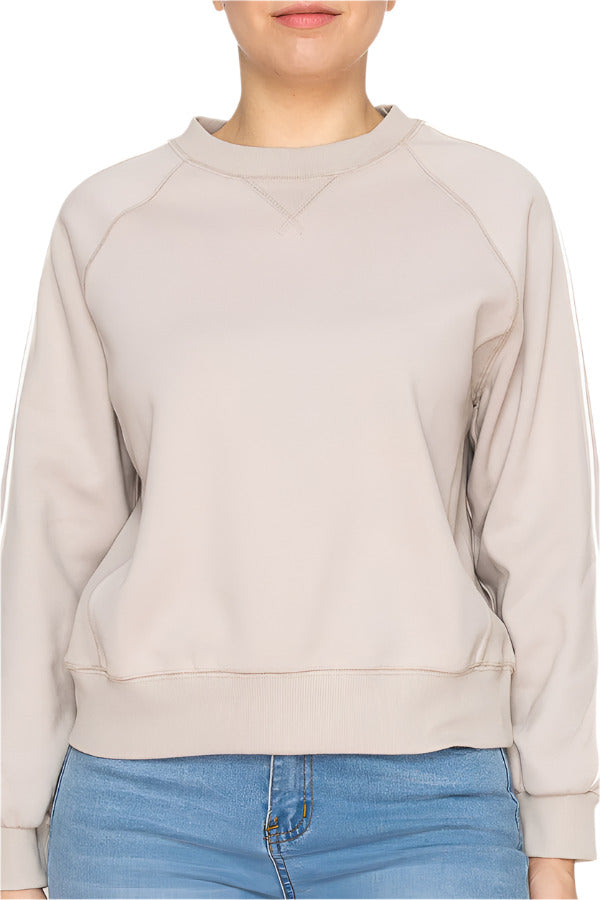 Women's beige sweatshirt - Korean Fashion