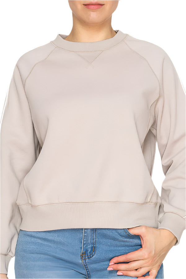 Women's beige sweatshirt - Korean Fashion
