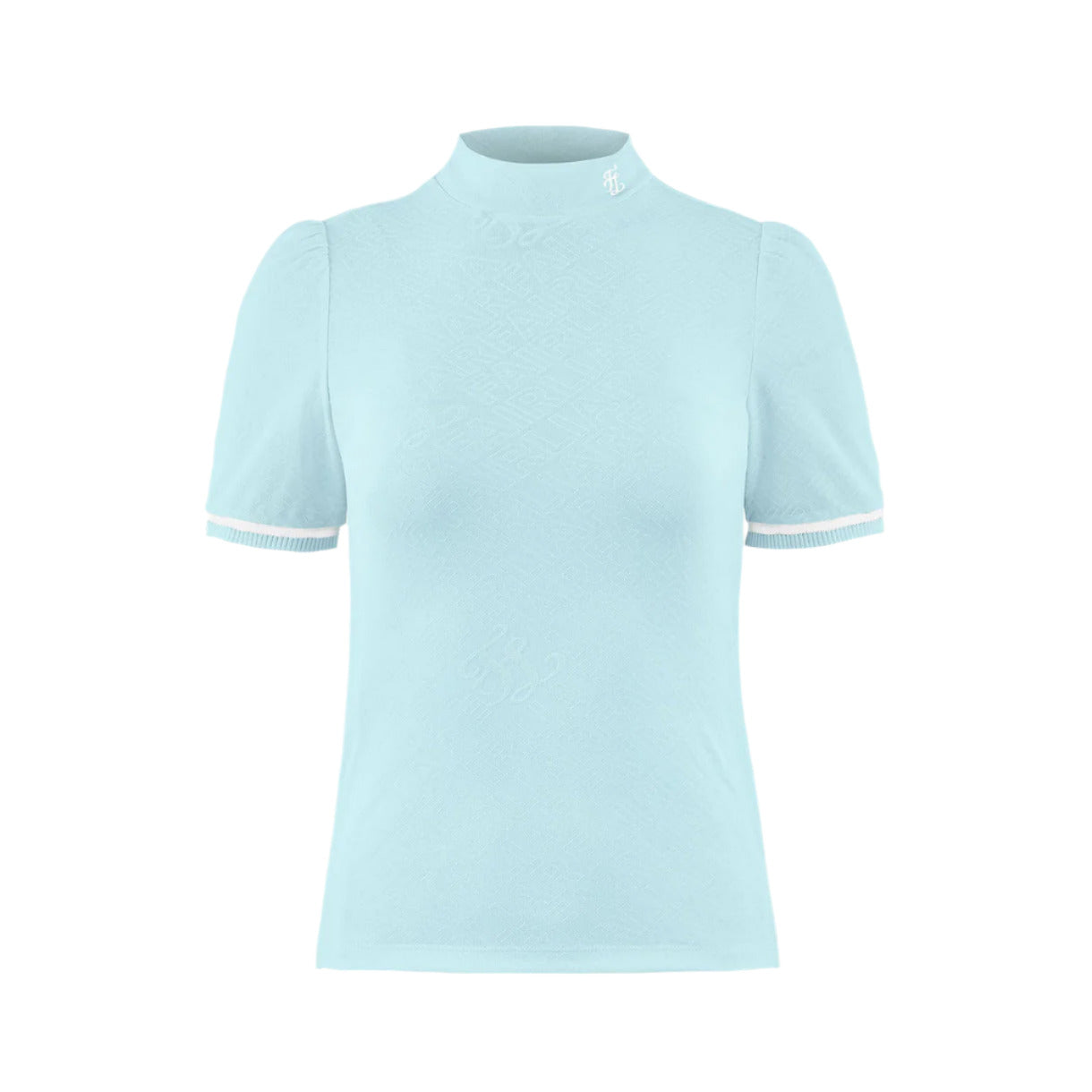 Women's monogram embossed mock neck top by Fairliar