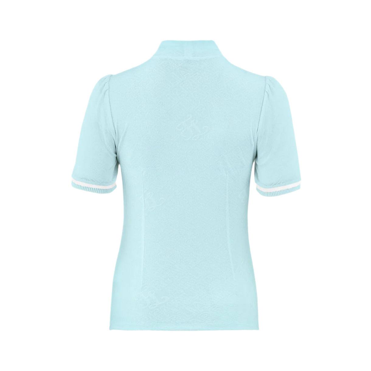 Women's monogram embossed mock neck top by Fairliar