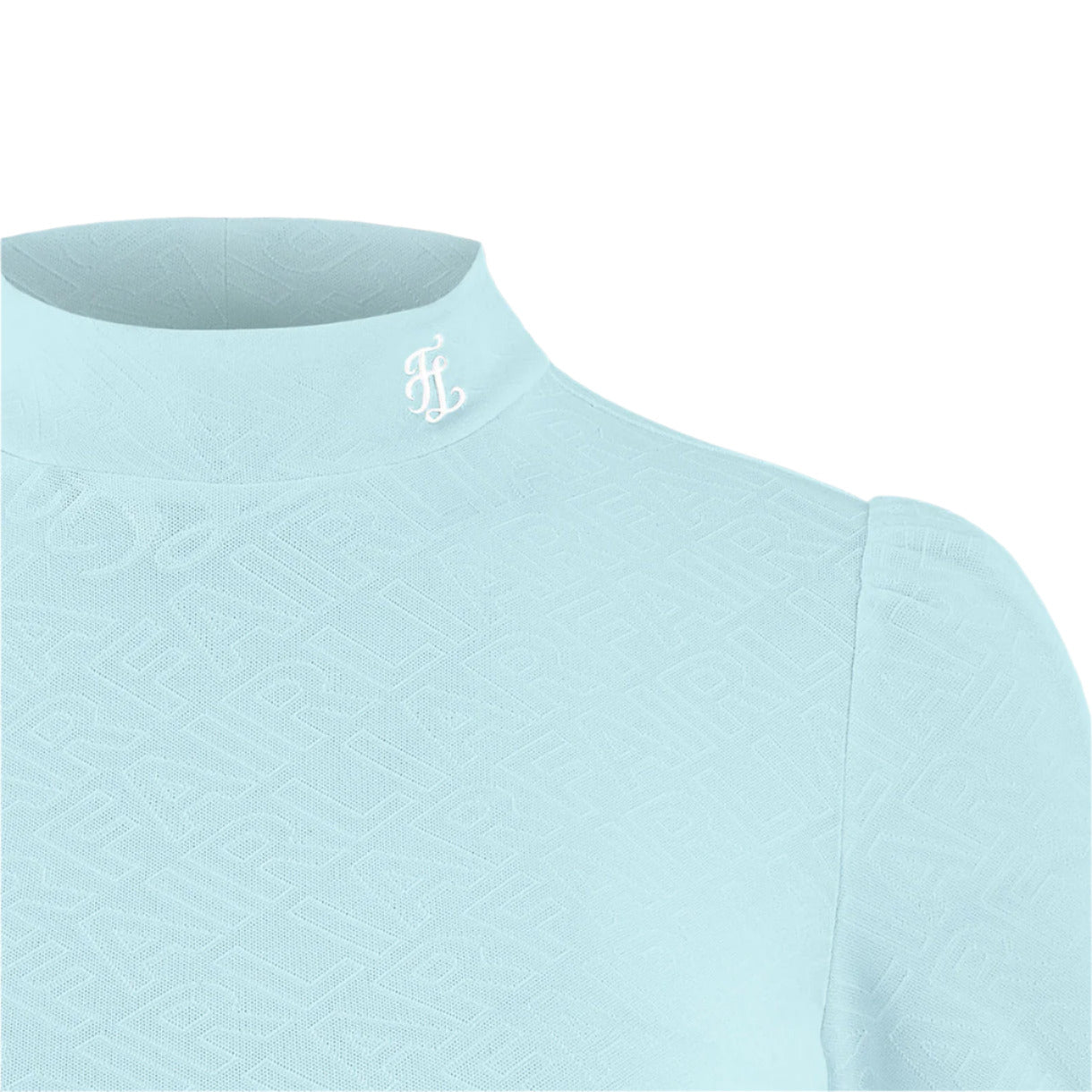 Women's monogram embossed mock neck top by Fairliar