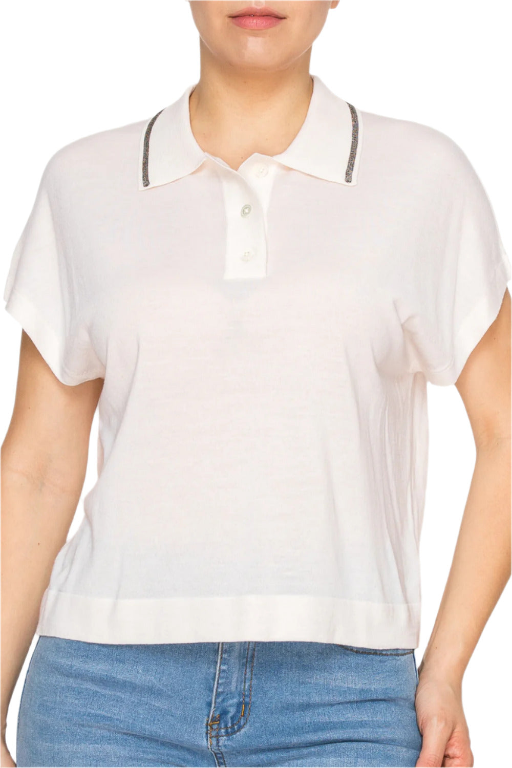 Relaxed fit polo T-shirt for women – Korean fashion