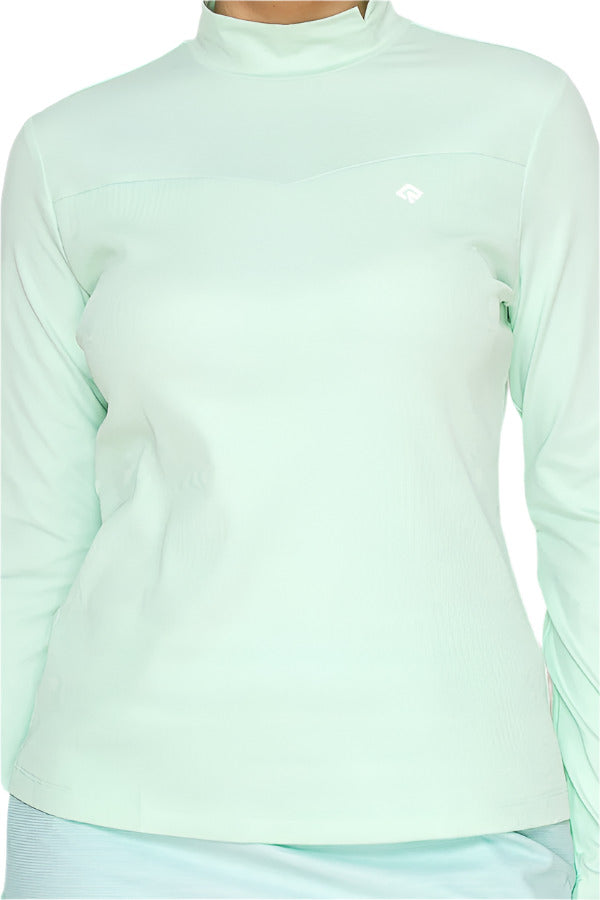 Women's mint green long-sleeve golf shirt by Renoma