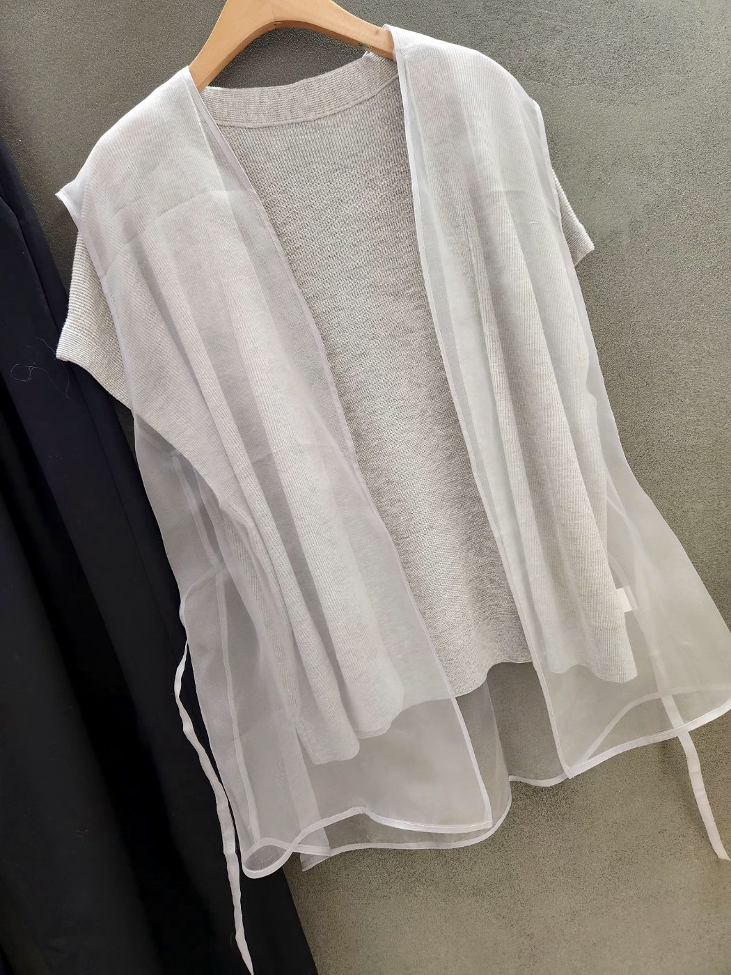 Sheer Organza Wrap Vest Korean Fashion