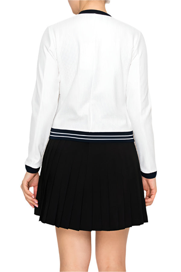 Women's black and white knit cardigan by Torbist