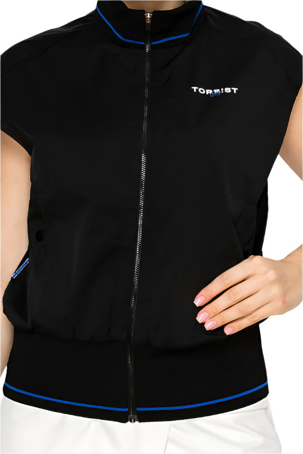 Women's sleeveless vest with front zipper by Torbist