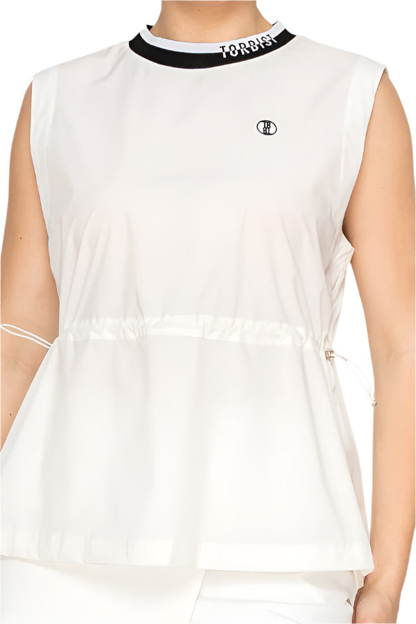 Women's white sleeveless blouse by Torbist