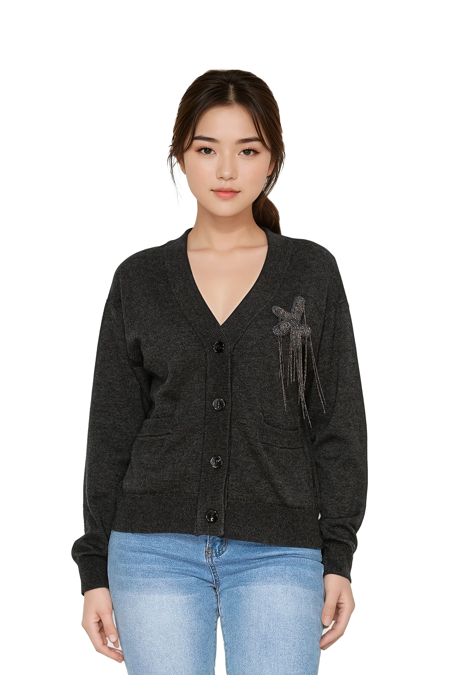 Women’s Button-Up Cardigan - Korean Fashion