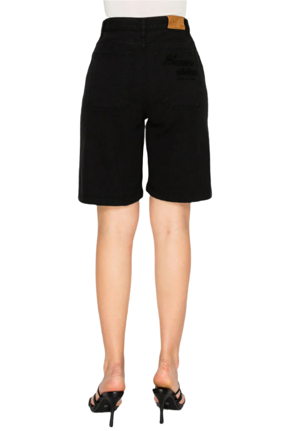 Women’s High-Waisted Black Denim Bermuda Shorts - Korean Fashion