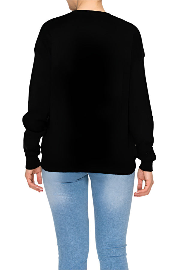 Women's sweater featuring colorful abstract geometric pattern - Korean Fashion