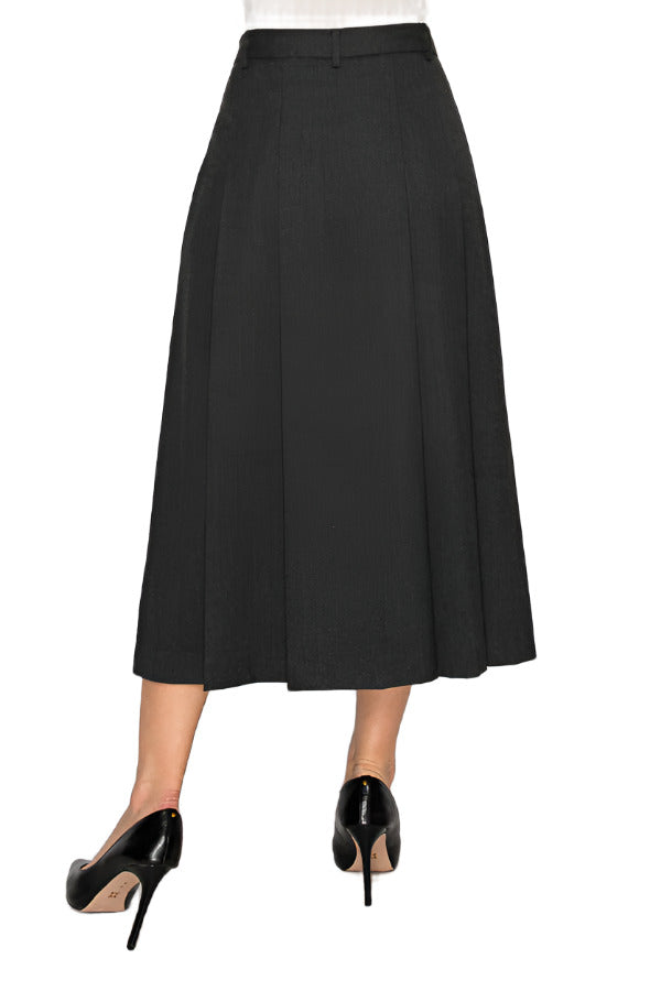 Pleated wide-leg trousers in charcoal gray - Korean Fashion