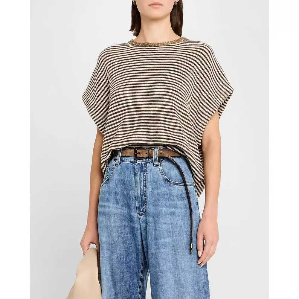 Women's Striped Sleeveless Knit Top - Korean Fashion