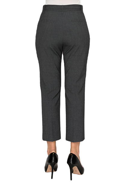 Women's gray straight-leg trousers - Korean Fashion