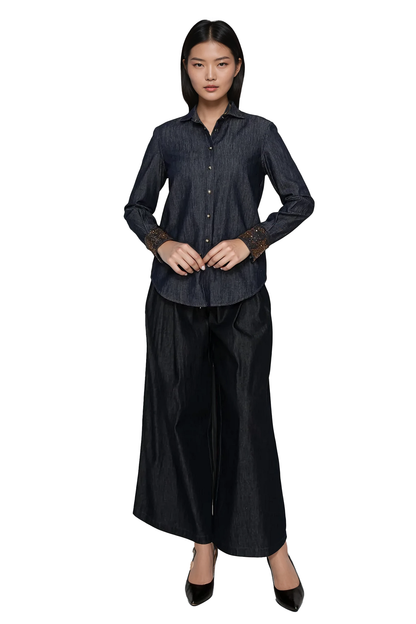 [Nabi] Classic Dark Wash Denim Shirt