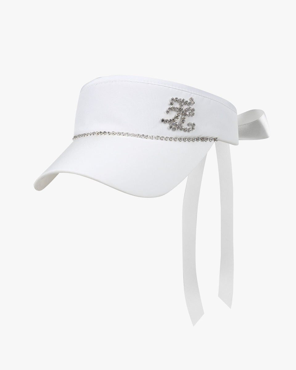 Women's White Sun Visor by Fairliar