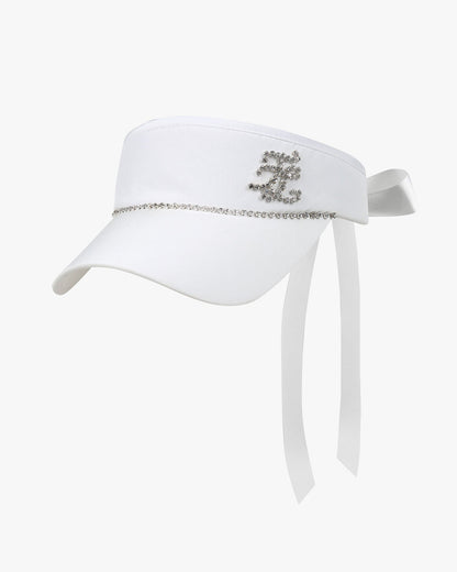 Women's White Sun Visor by Fairliar