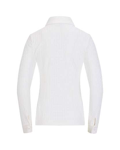 Women's white polo blouse with bow detail by Fairliar