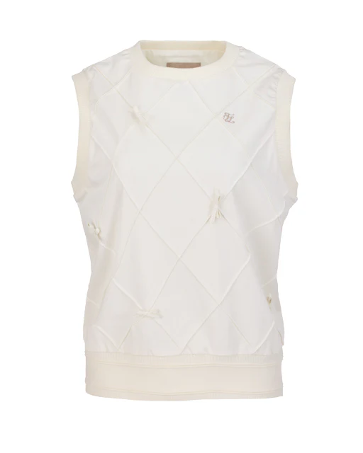 Women's windproof vest with elegant ribbon detailing by Fairliar