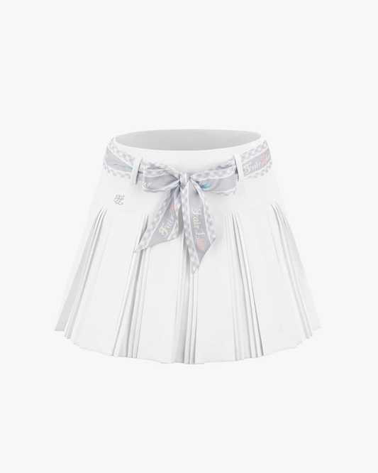 Women's white pleated golf skirt by Fairliar