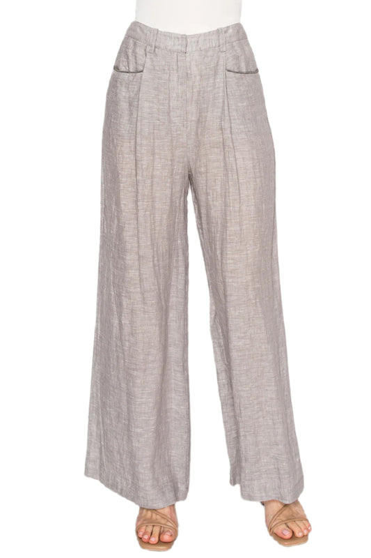 Women's Women's wide-leg linen pants - Korean fashion