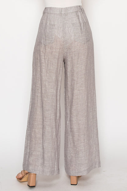 Women's Women's wide-leg linen pants - Korean fashion