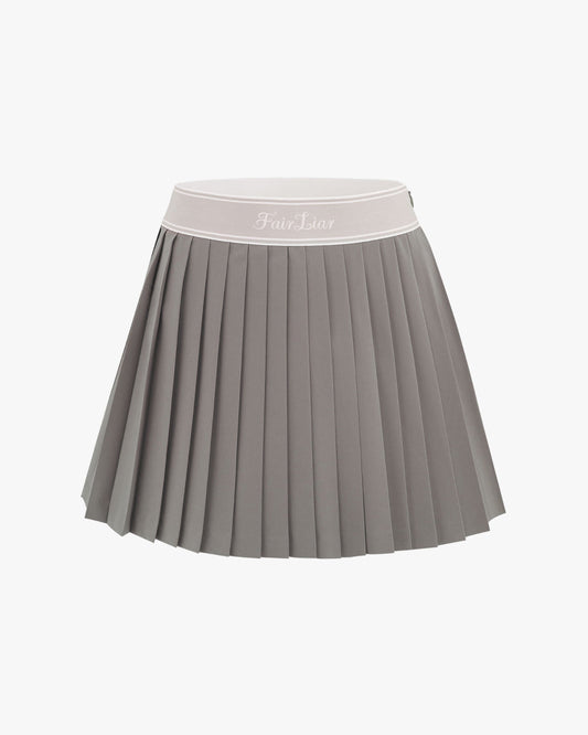 Women's pleated skirt featuring elastic logo jacquard band by Fairliar