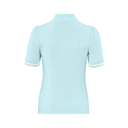 Women's monogram embossed mock neck top by Fairliar
